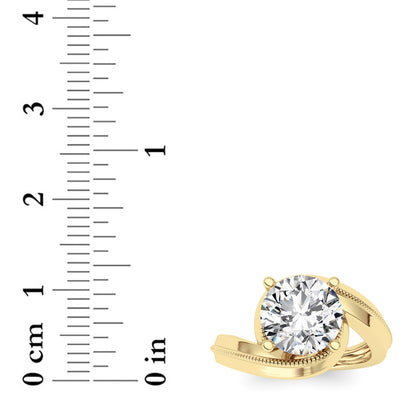 2.5CTW Round Lab-Grown Diamond Prong Ring 1 Stone