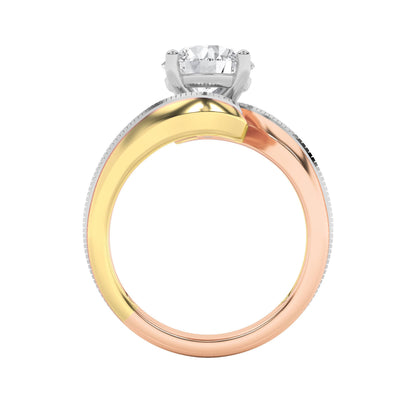 2CTW Round Lab-Grown Diamond Prong Three Tone Solitaire Engagement Ring 1 Stone