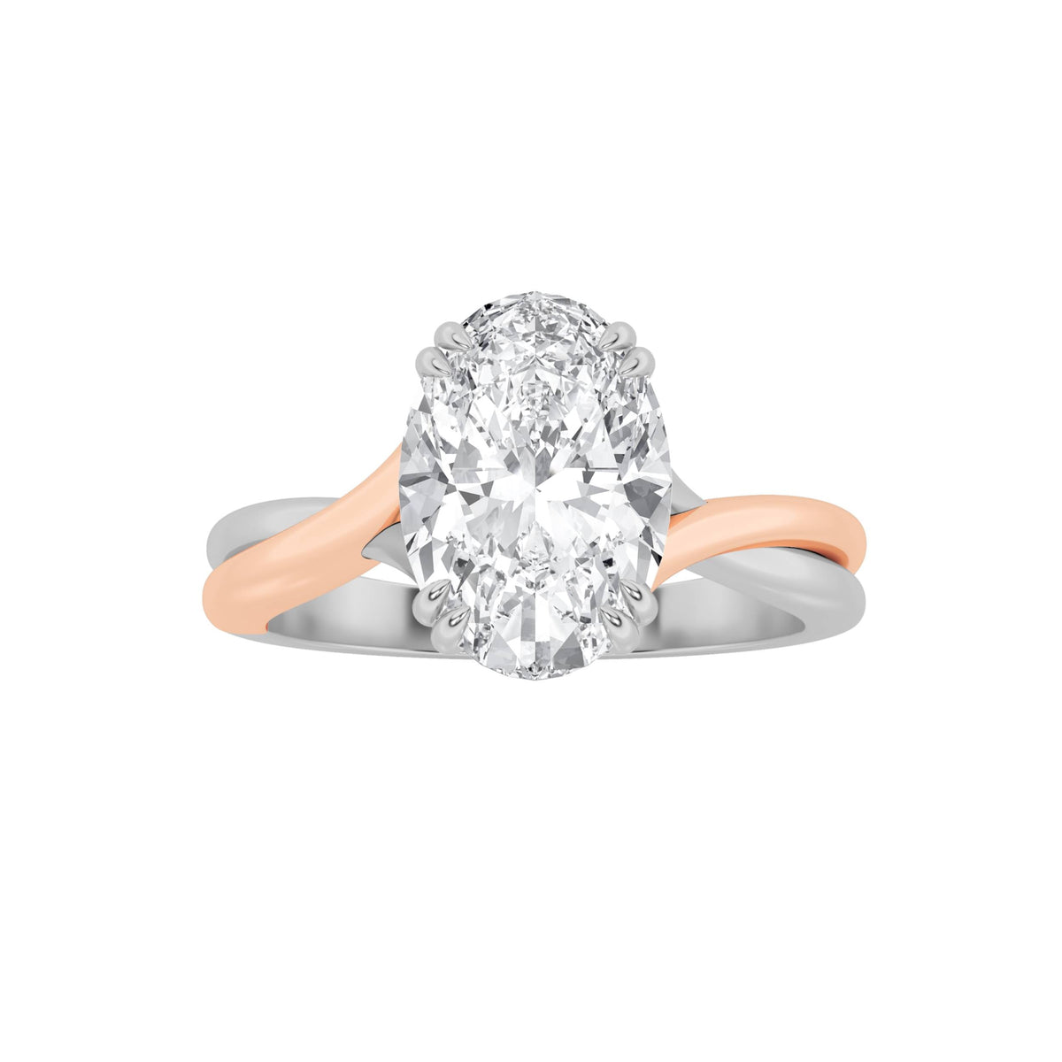 2CTW Oval Lab-Grown Diamond Double Prong Solitaire Engagement Ring 1 Stone