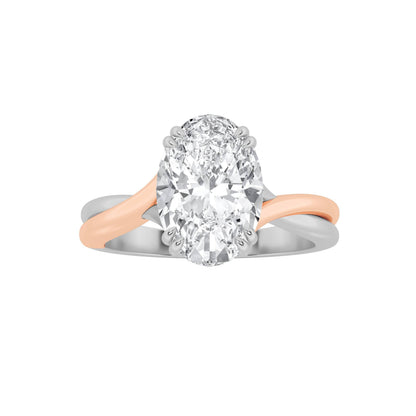 2CTW Oval Lab-Grown Diamond Double Prong Solitaire Engagement Ring 1 Stone