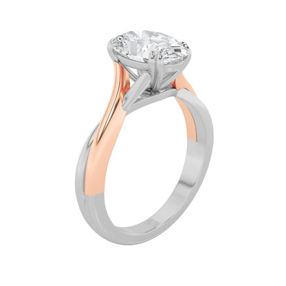 2CTW Oval Lab-Grown Diamond Double Prong Solitaire Engagement Ring 1 Stone