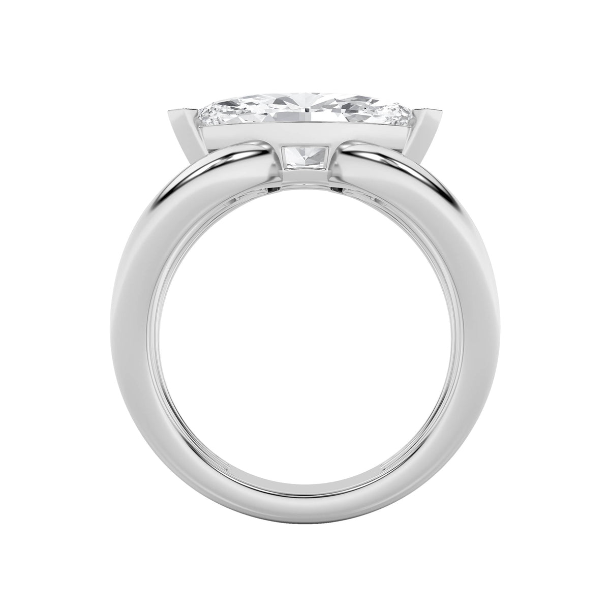2CTW Marquise Lab-Grown Diamond V Prong East West Solitaire Ring 1 Stone
