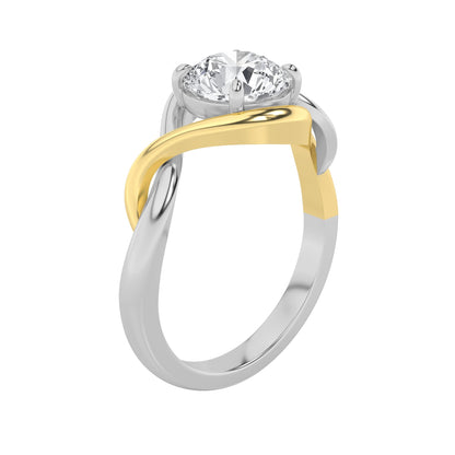 1.5CTW Round Lab-Grown Diamond Prong Two Tone Know Solitaire Engagement Ring 1 Stone