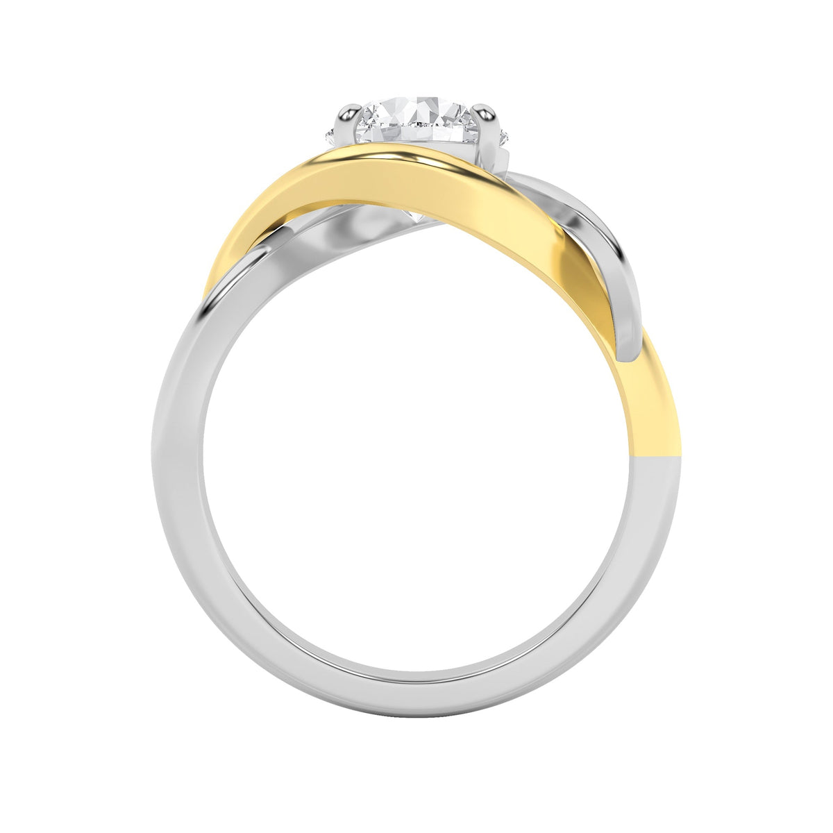 1.5CTW Round Lab-Grown Diamond Prong Two Tone Know Solitaire Engagement Ring 1 Stone