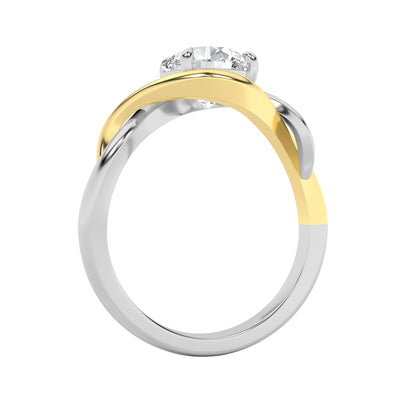 1.5CTW Round Lab-Grown Diamond Prong Two Tone Know Solitaire Engagement Ring 1 Stone