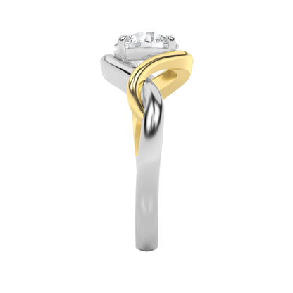 1.5CTW Round Lab-Grown Diamond Prong Two Tone Know Solitaire Engagement Ring 1 Stone