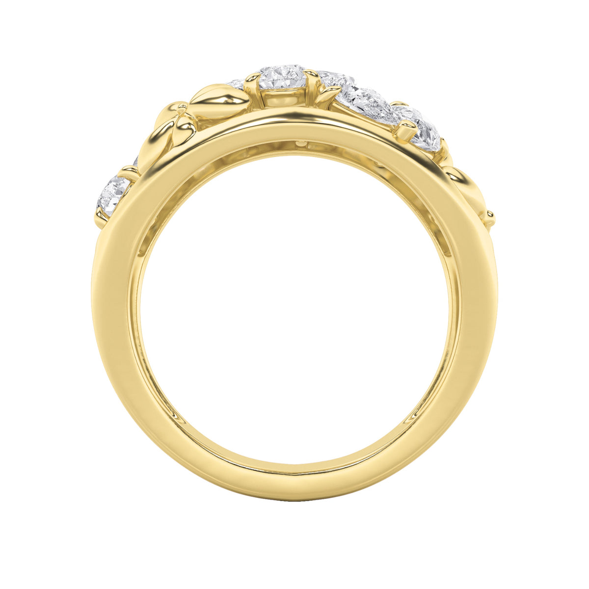 2.5CTW Pear Lab-Grown Diamond Prong Fashion Ring 9 Stones