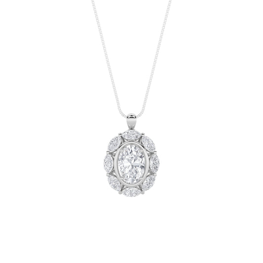 3.75CTW Oval Lab-Grown Diamond Prong Ring 37 Stones