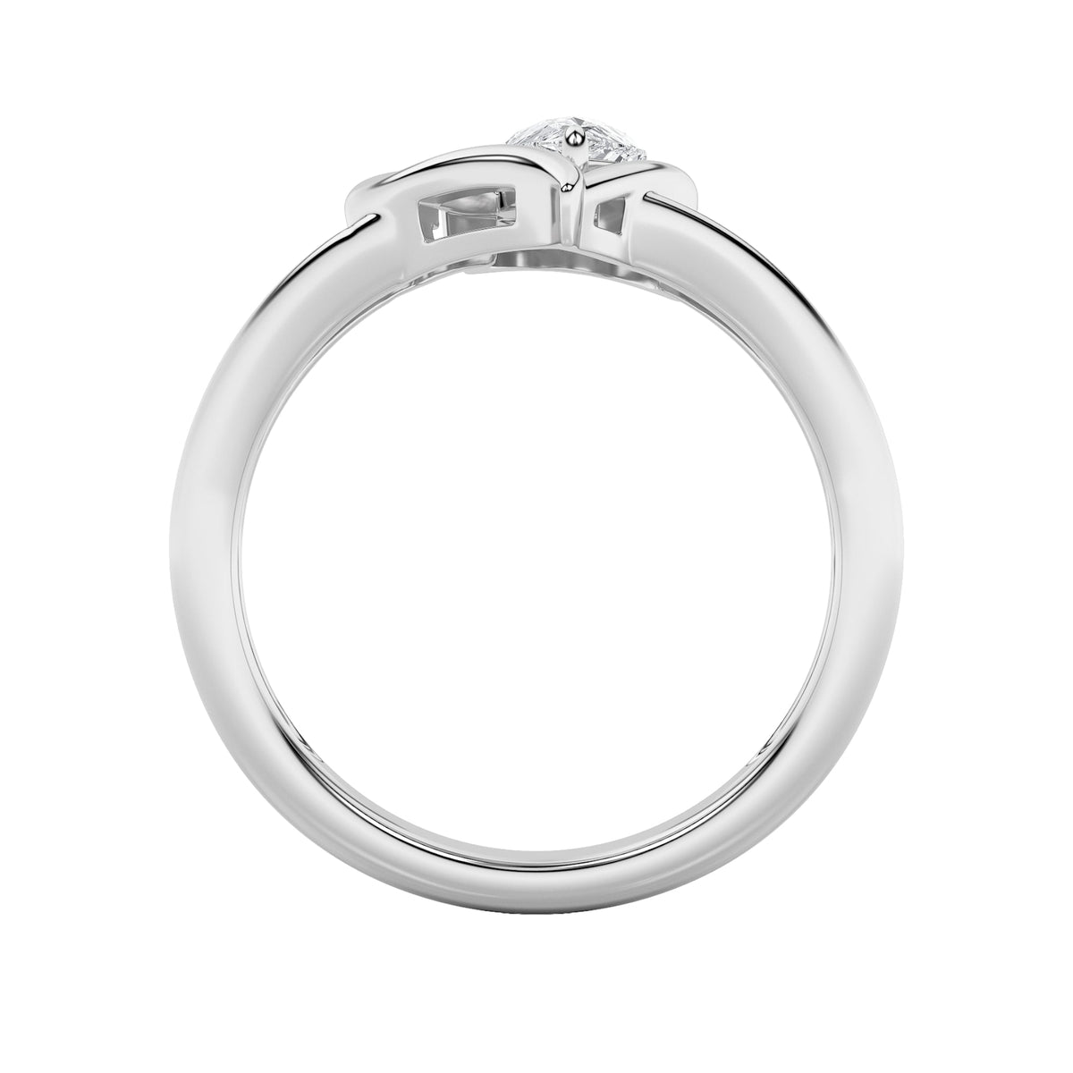 0.5CTW Pear Lab-Grown Diamond Prong Heart Ring 1 Stone