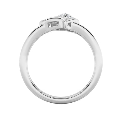0.5CTW Pear Lab-Grown Diamond Prong Heart Ring 1 Stone