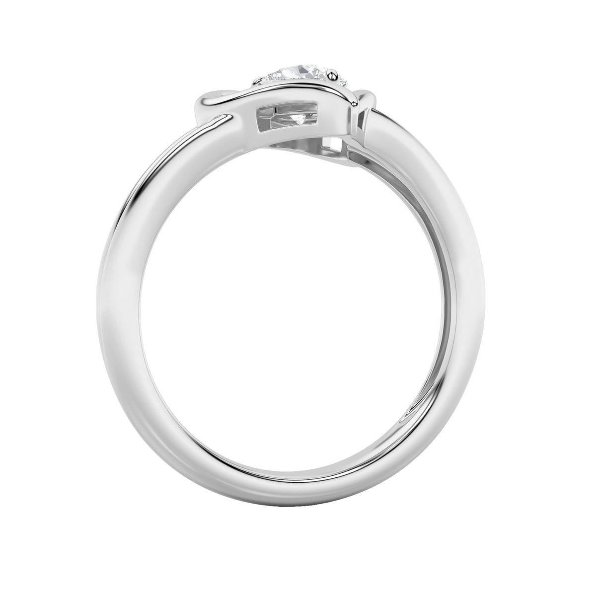 0.5CTW Pear Lab-Grown Diamond Prong Heart Ring 1 Stone