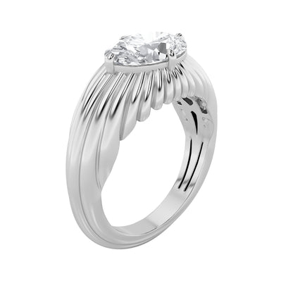 2CTW Oval Lab-Grown Diamond Prong Fancy Solitaire Ring 1 Stone