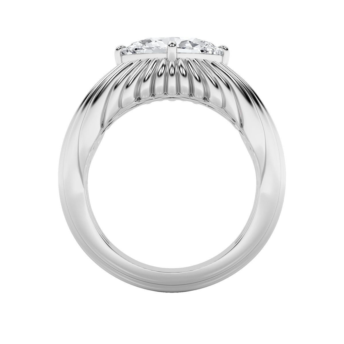 2CTW Oval Lab-Grown Diamond Prong Fancy Solitaire Ring 1 Stone