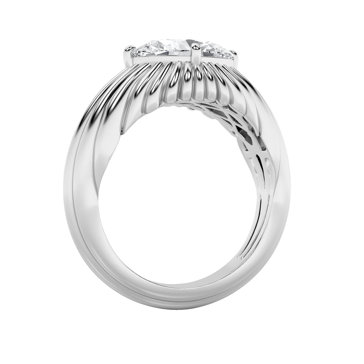 2CTW Oval Lab-Grown Diamond Prong Fancy Solitaire Ring 1 Stone