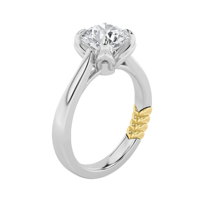 2CTW Round Lab-Grown Diamond Prong Two Tone Classic Solitaire Engagement Ring 2 Stones