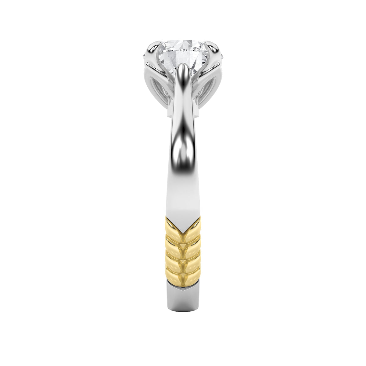 2CTW Round Lab-Grown Diamond Prong Two Tone Classic Solitaire Engagement Ring 2 Stones
