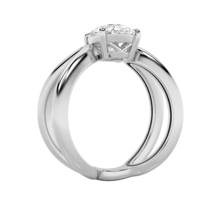 2CTW Oval Lab-Grown Diamond Prong Criss Cross Fancy Solitaire Ring 1 Stone