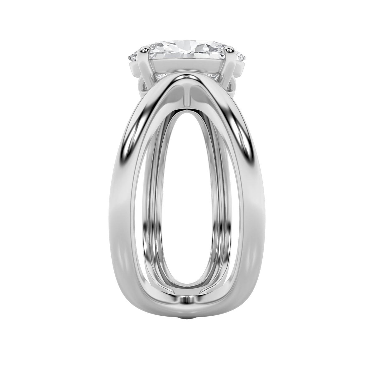 2CTW Oval Lab-Grown Diamond Prong Criss Cross Fancy Solitaire Ring 1 Stone