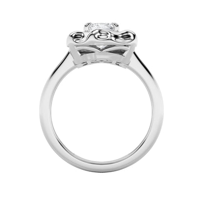 1.5CTW Emerald Lab-Grown Diamond Prong Organic Design Solitaire Ring 1 Stone