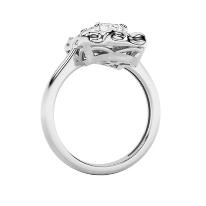 1.5CTW Emerald Lab-Grown Diamond Prong Organic Design Solitaire Ring 1 Stone
