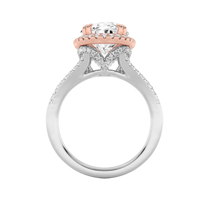 4.5CTW Oval Lab-Grown Diamond Prong Bold Accented Statement Engagement Ring 107 Stones