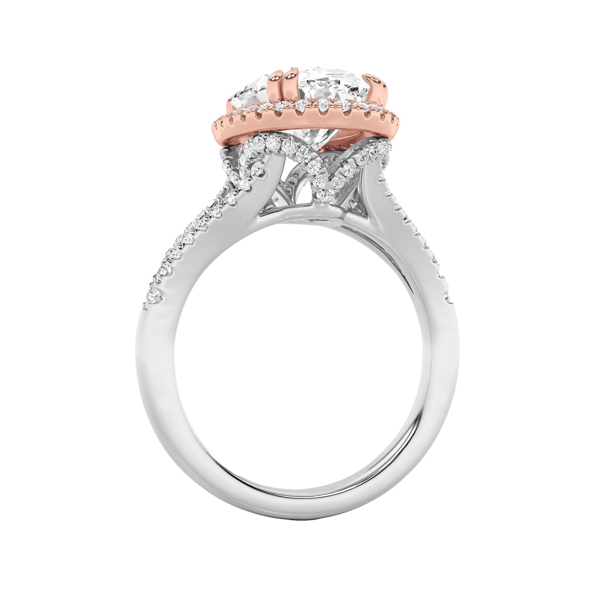 4.5CTW Oval Lab-Grown Diamond Prong Bold Accented Statement Engagement Ring 107 Stones
