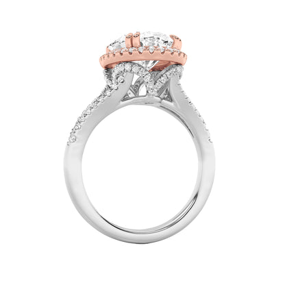 4.5CTW Oval Lab-Grown Diamond Prong Bold Accented Statement Engagement Ring 107 Stones