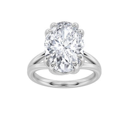 5CTW Oval Lab-Grown Diamond Prong Bold Split Shank Solitaire Engagement Ring 1 Stone