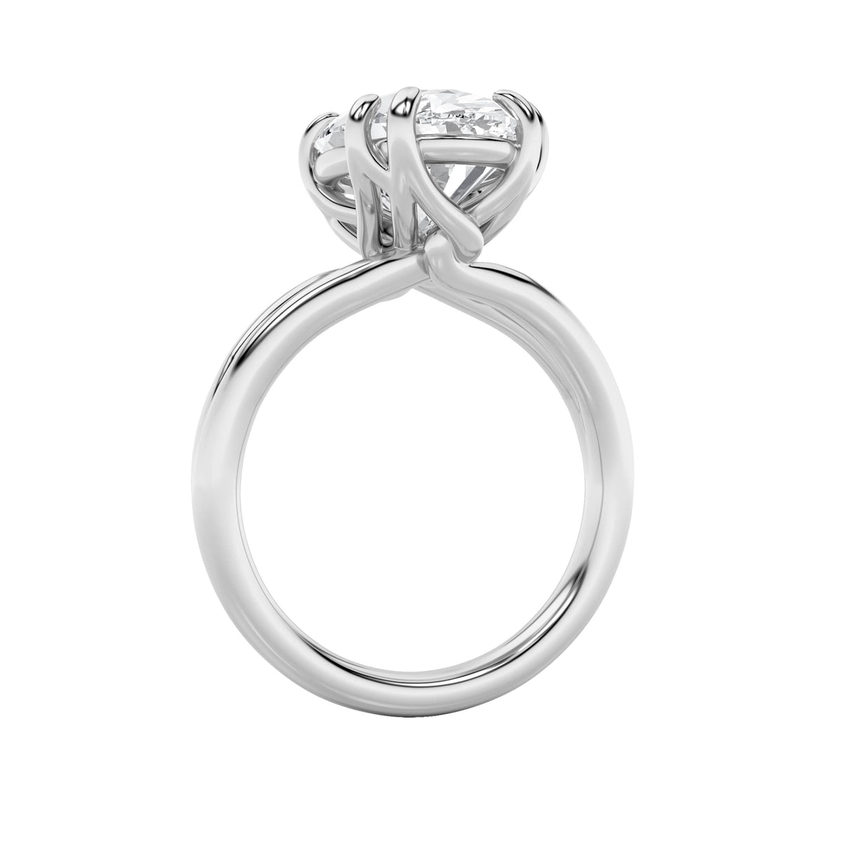 5CTW Oval Lab-Grown Diamond Prong Bold Split Shank Solitaire Engagement Ring 1 Stone