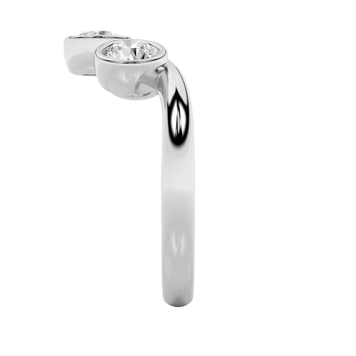 1CTW Round Lab-Grown Diamond Bezel Three Stone Ring 3 Stones