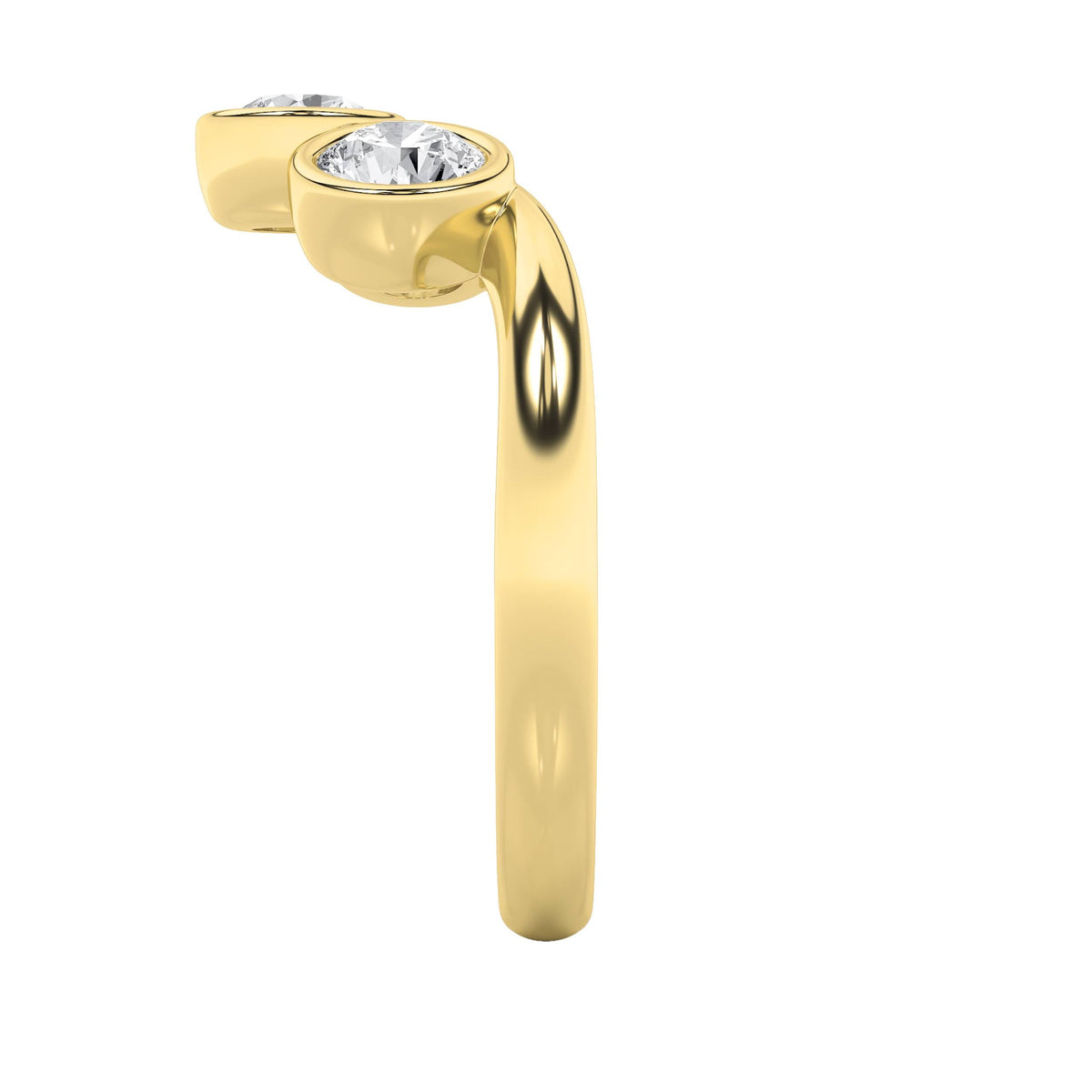 1CTW Round Lab-Grown Diamond Bezel Three Stone Ring 3 Stones