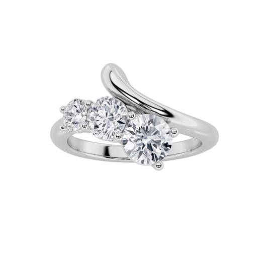 1.5CTW Round Lab-Grown Diamond Prong Three Stone Ring 3 Stones