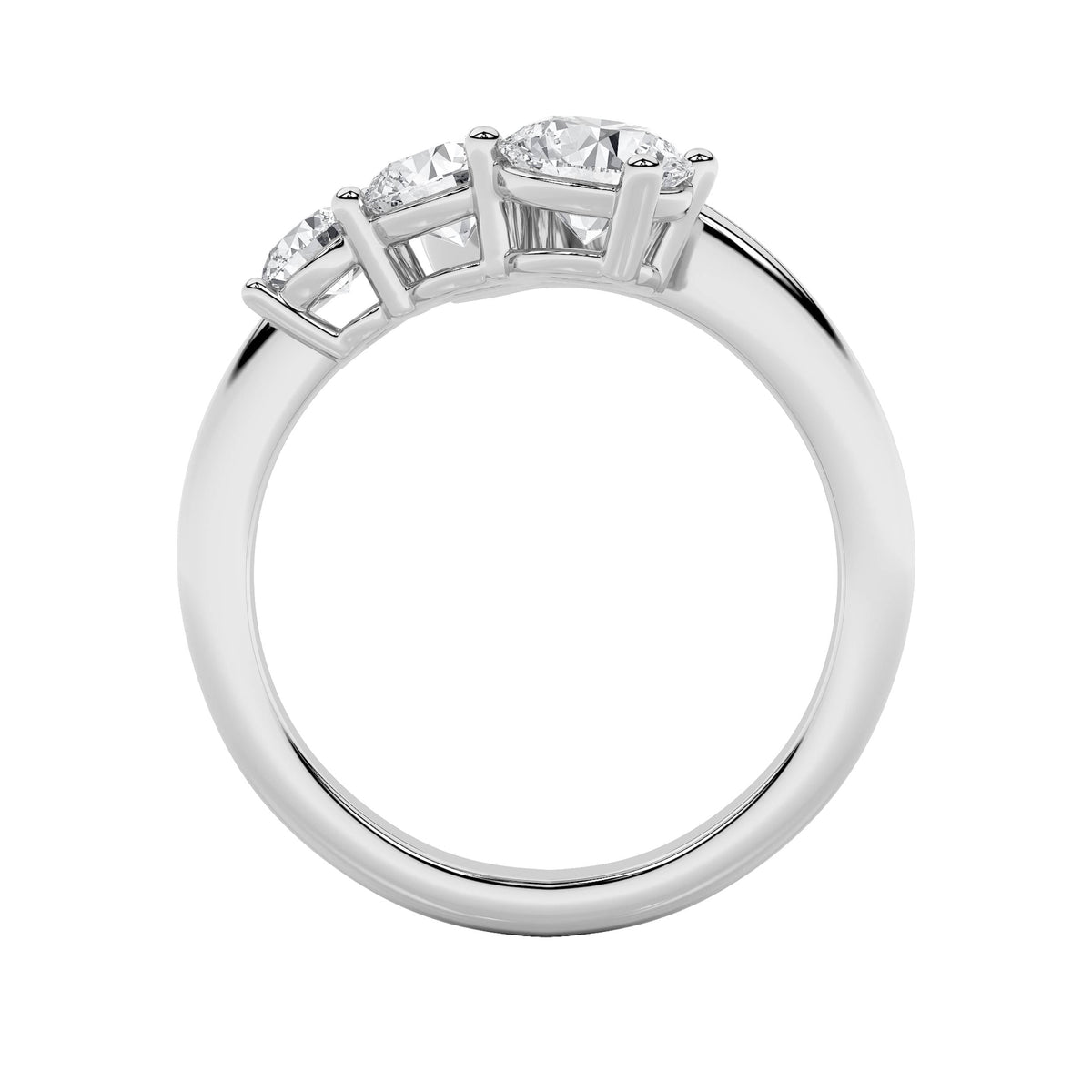 1.5CTW Round Lab-Grown Diamond Prong Three Stone Ring 3 Stones