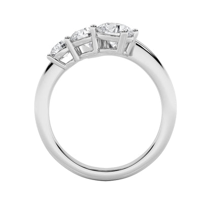 1.5CTW Round Lab-Grown Diamond Prong Three Stone Ring 3 Stones