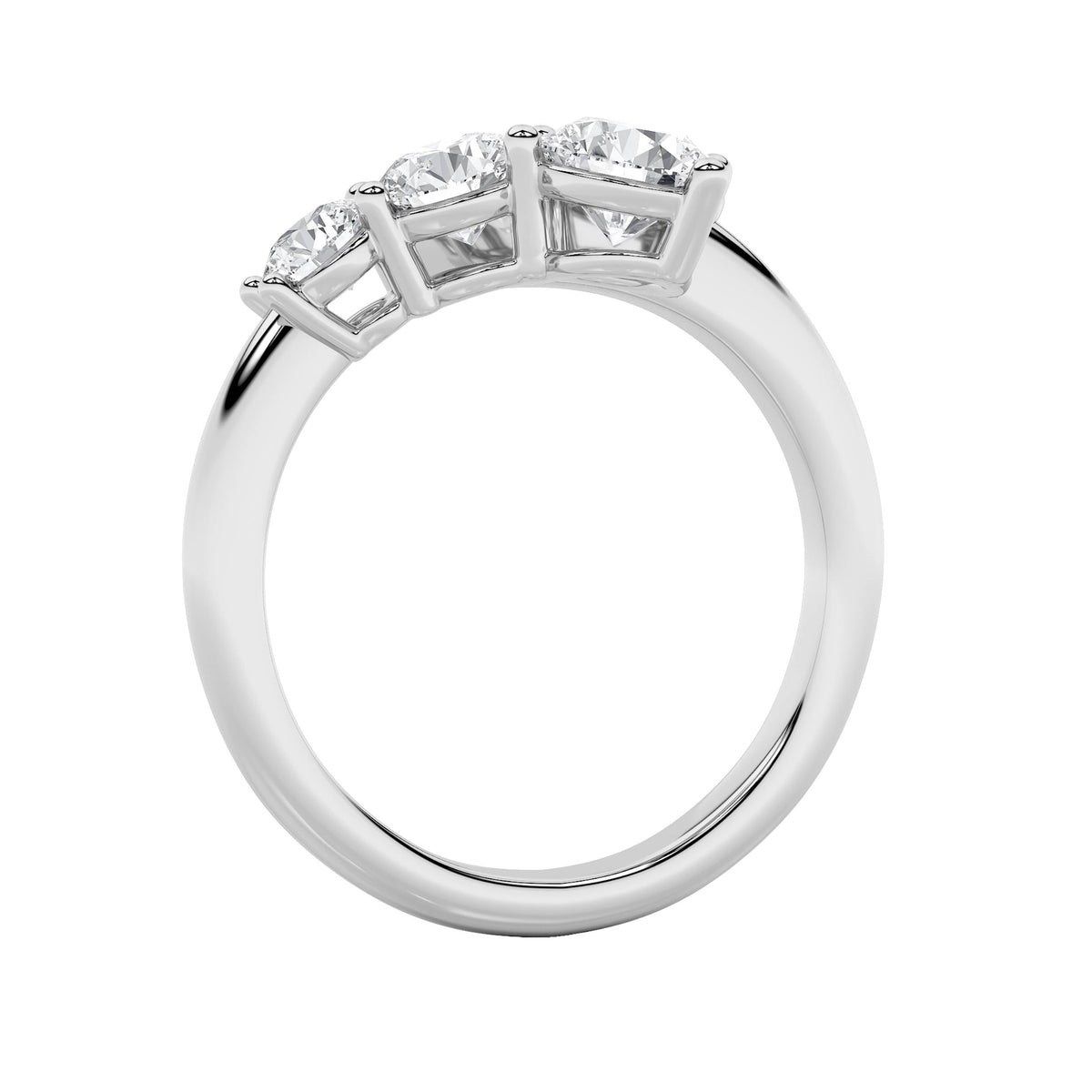 1.5CTW Round Lab-Grown Diamond Prong Three Stone Ring 3 Stones