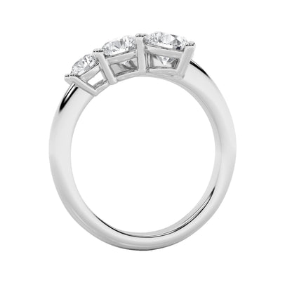 1.5CTW Round Lab-Grown Diamond Prong Three Stone Ring 3 Stones