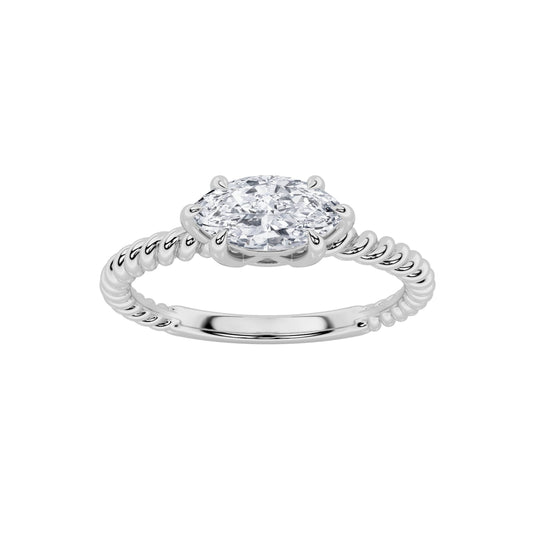 0.5CTW Marquise Lab-Grown Diamond Prong Petite Solitaire Engagement Ring 1 Stone