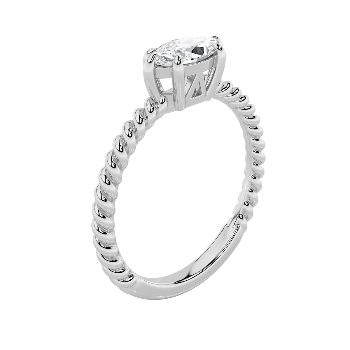 0.5CTW Marquise Lab-Grown Diamond Prong Petite Solitaire Engagement Ring 1 Stone