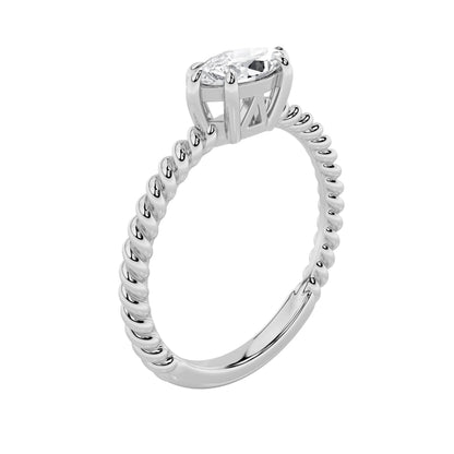 0.5CTW Marquise Lab-Grown Diamond Prong Petite Solitaire Engagement Ring 1 Stone
