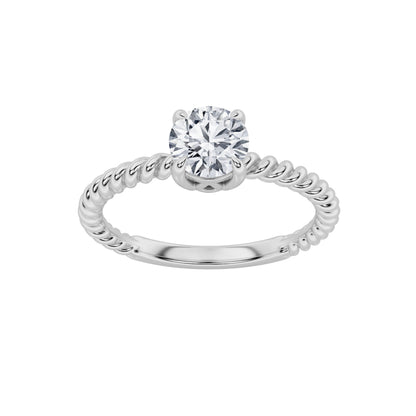 0.5CTW Round Lab-Grown Diamond Prong Solitaire Engagement Ring 1 Stone