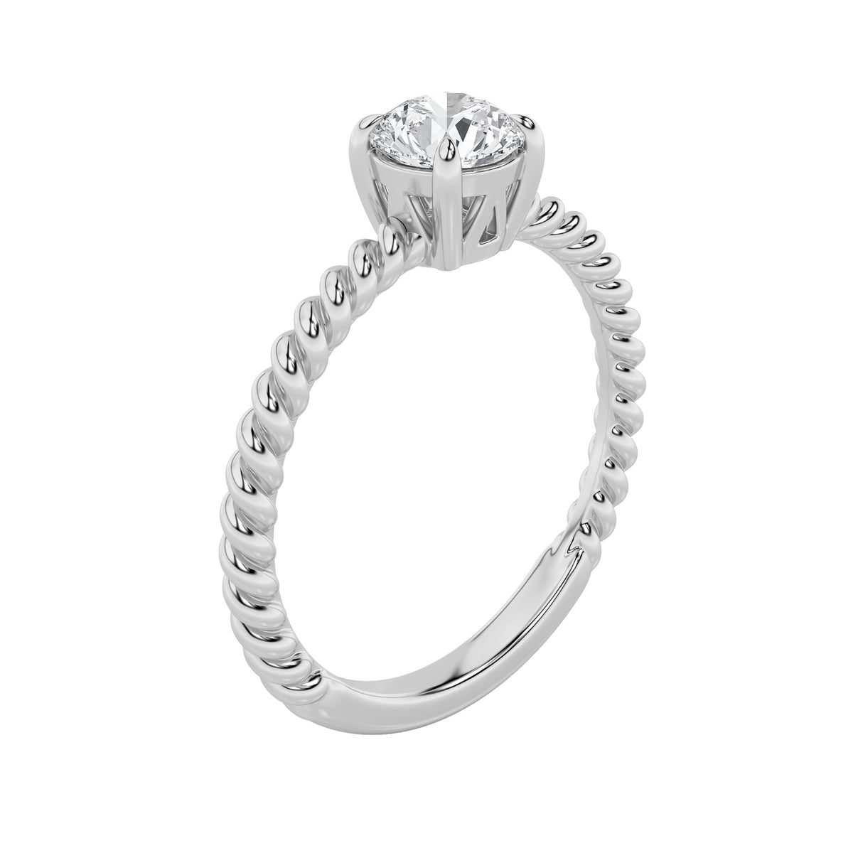 0.5CTW Round Lab-Grown Diamond Prong Solitaire Engagement Ring 1 Stone