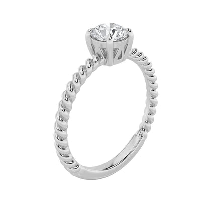 0.5CTW Round Lab-Grown Diamond Prong Solitaire Engagement Ring 1 Stone