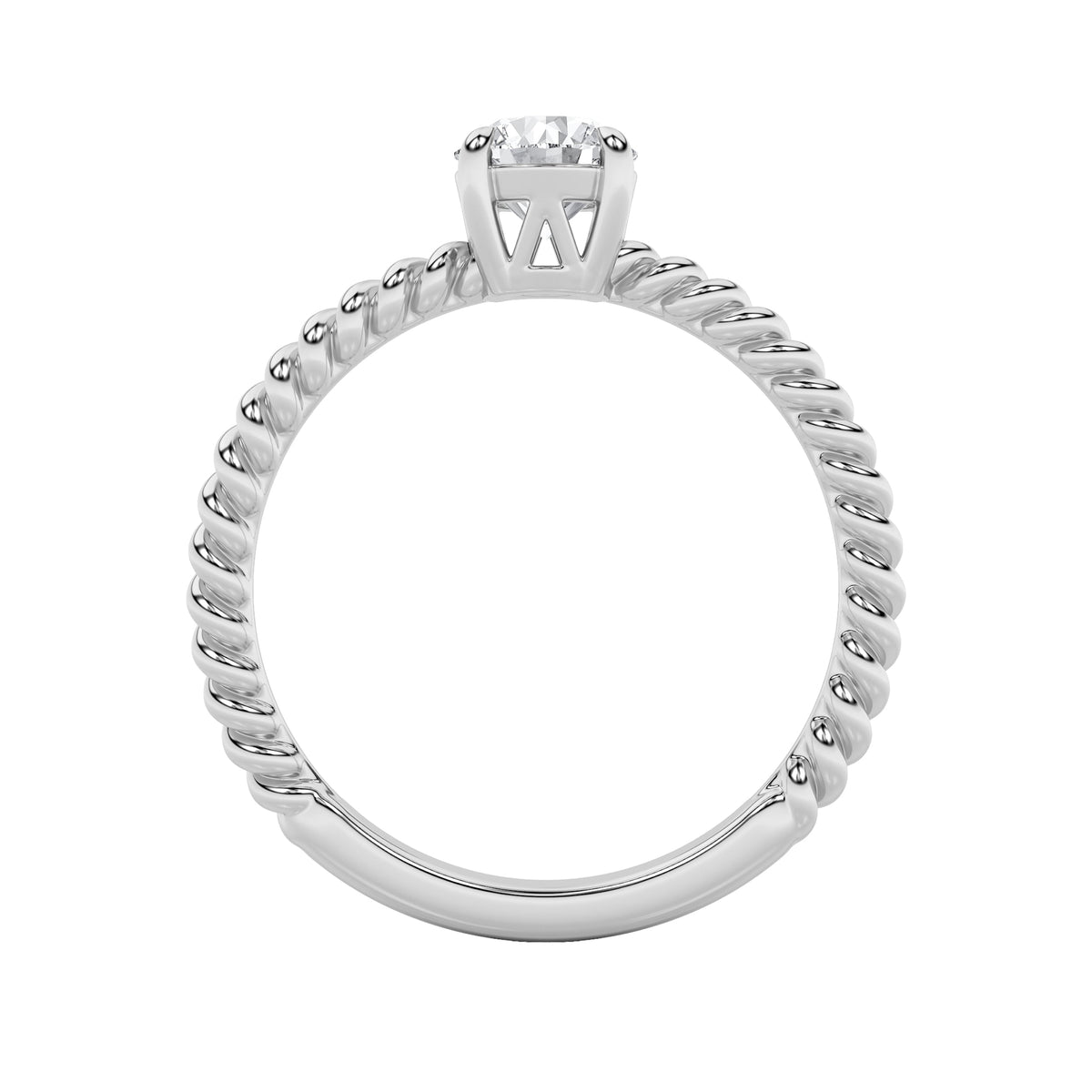 0.5CTW Round Lab-Grown Diamond Prong Solitaire Engagement Ring 1 Stone