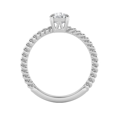 0.5CTW Round Lab-Grown Diamond Prong Solitaire Engagement Ring 1 Stone