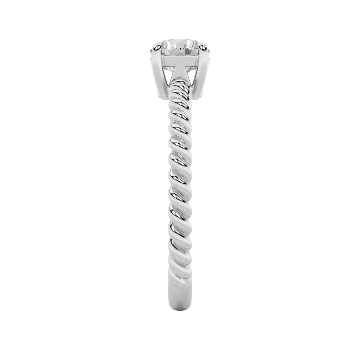 0.5CTW Round Lab-Grown Diamond Prong Solitaire Engagement Ring 1 Stone