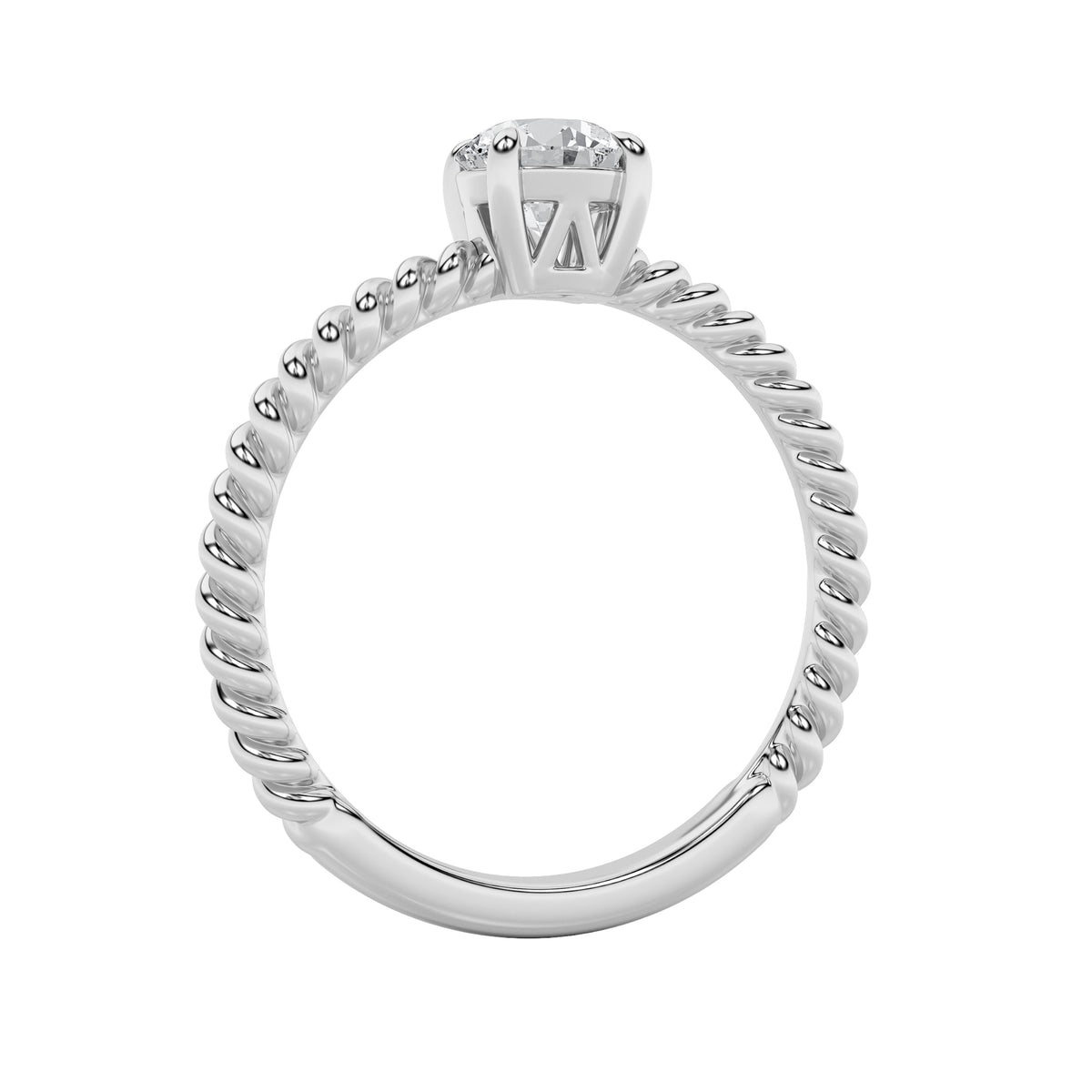 0.5CTW Round Lab-Grown Diamond Prong Solitaire Engagement Ring 1 Stone