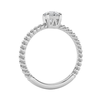 0.5CTW Round Lab-Grown Diamond Prong Solitaire Engagement Ring 1 Stone
