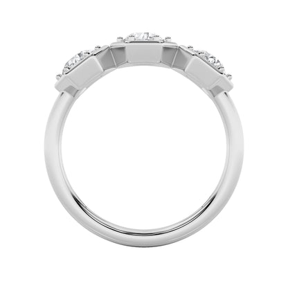 1CTW Round Lab-Grown Diamond Prong Three Stone Ring 3 Stones