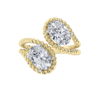 2CTW Oval Lab-Grown Diamond Prong Toi et Moi Fashion Ring 2 Stones