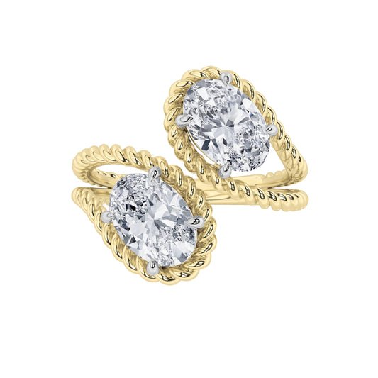 2CTW Oval Lab-Grown Diamond Prong Toi et Moi Fashion Ring 2 Stones